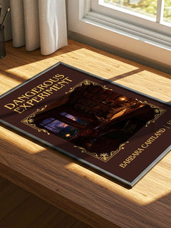Dangerous Experiment Classic Book Art Print by Barbara Cartland – print on a sunlit desk