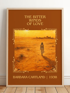 The Bitter Winds Of Love Classic Book Art Print by Barbara Cartland – framed print leaning on a wooden floor