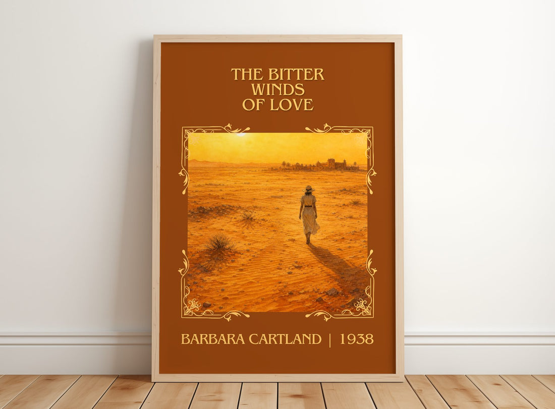 The Bitter Winds Of Love Classic Book Art Print by Barbara Cartland – framed print leaning on a wooden floor
