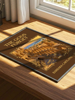 The Gods Forget Classic Book Art Print by Barbara Cartland – print on a sunlit desk