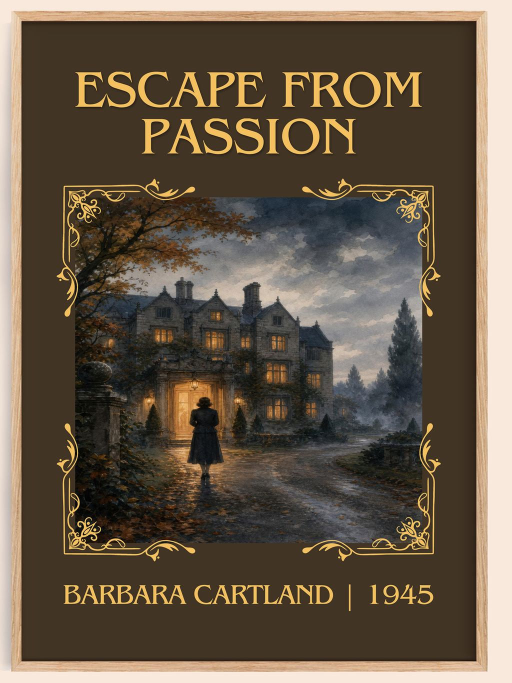 Escape From Passion Classic Book Art Print by Barbara Cartland – book poster