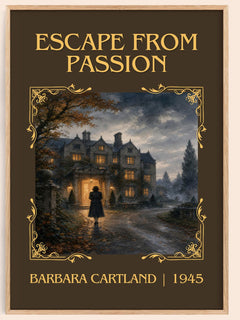 Escape From Passion Classic Book Art Print by Barbara Cartland – book poster