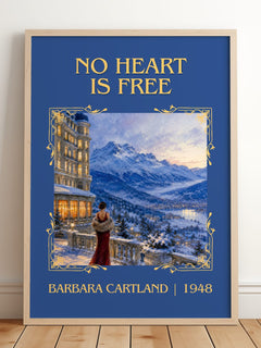 No Heart Is Free Classic Book Art Print by Barbara Cartland – framed print leaning on a wooden floor