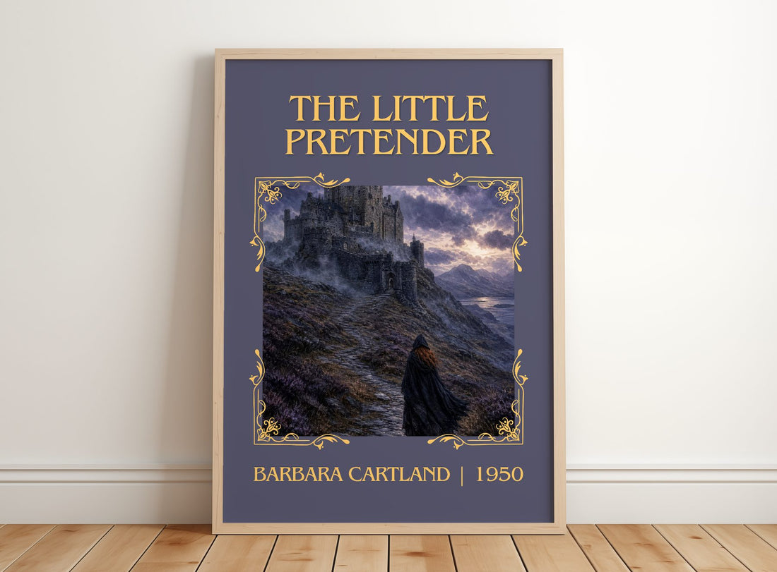 The Little Pretender Classic Book Art Print by Barbara Cartland – framed print leaning on a wooden floor