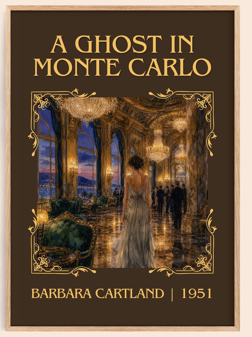 A Ghost In Monte Carlo Classic Book Art Print by Barbara Cartland – book poster