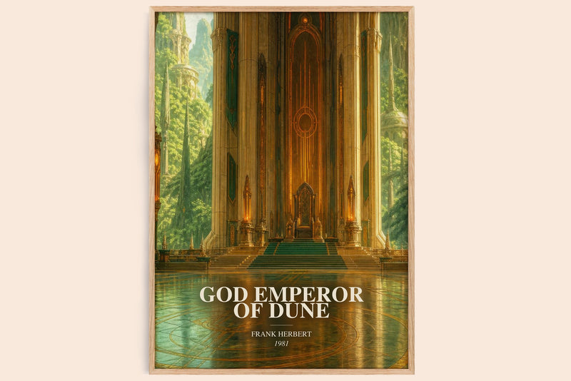 God Emperor Of Dune watercolour book poster by Frank Herbert – framed literary art print