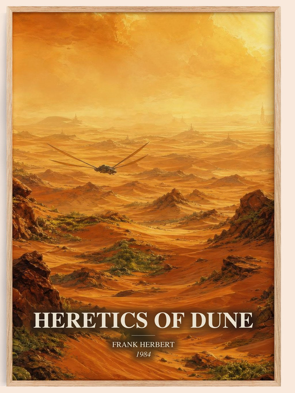 Heretics Of Dune watercolour book poster by Frank Herbert – framed literary art print