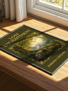 Lost Enchantment Classic Book Art Print by Barbara Cartland – print on a sunlit desk