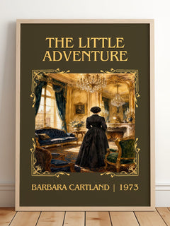 The Little Adventure Classic Book Art Print by Barbara Cartland – framed print leaning on a wooden floor