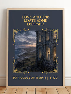 Love And The Loathsome Leopard Classic Book Art Print by B. Cartland – framed print leaning on a wooden floor