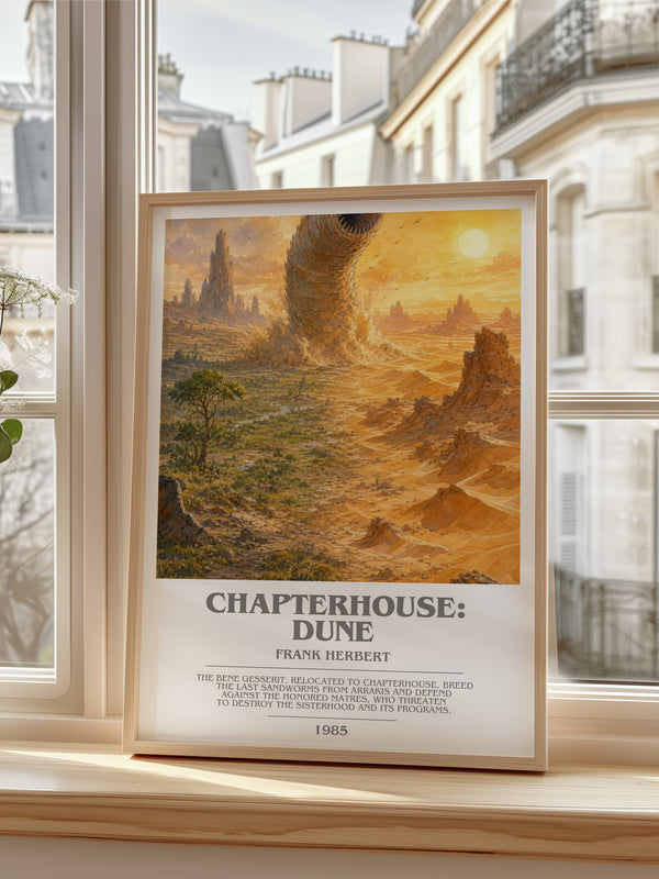 Chapterhouse: Dune Bookish Wall Art by Frank Herbert – framed print by a bright window