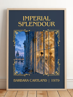 Imperial Splendour Classic Book Art Print by Barbara Cartland – framed print leaning on a wooden floor