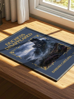 Duchess Disappeared Classic Book Art Print by Barbara Cartland – print on a sunlit desk
