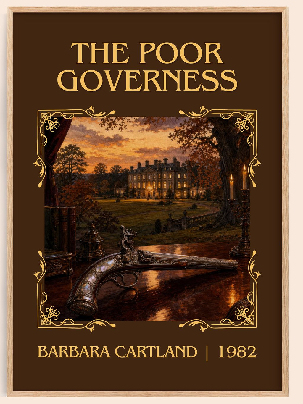 The Poor Governess Classic Book Art Print by Barbara Cartland – book poster