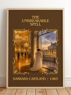 The Unbreakable Spell Classic Book Art Print by Barbara Cartland – framed print leaning on a wooden floor