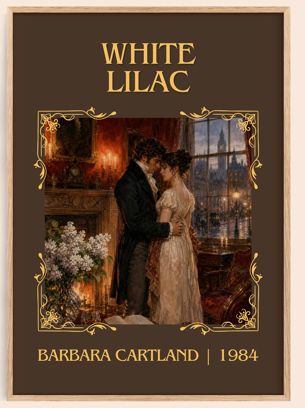White Lilac Classic Book Art Print by Barbara Cartland – book poster