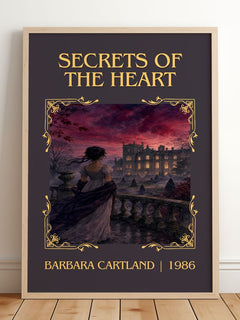 Secrets Of The Heart Classic Book Art Print by Barbara Cartland – framed print leaning on a wooden floor