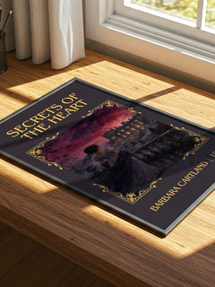 Secrets Of The Heart Classic Book Art Print by Barbara Cartland – print on a sunlit desk