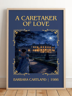 A Caretaker Of Love Classic Book Art Print by Barbara Cartland – framed print leaning on a wooden floor