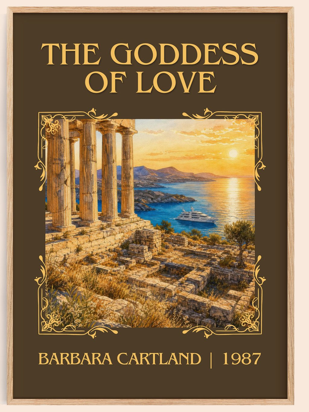The Goddess Of Love Classic Book Art Print by Barbara Cartland – book poster