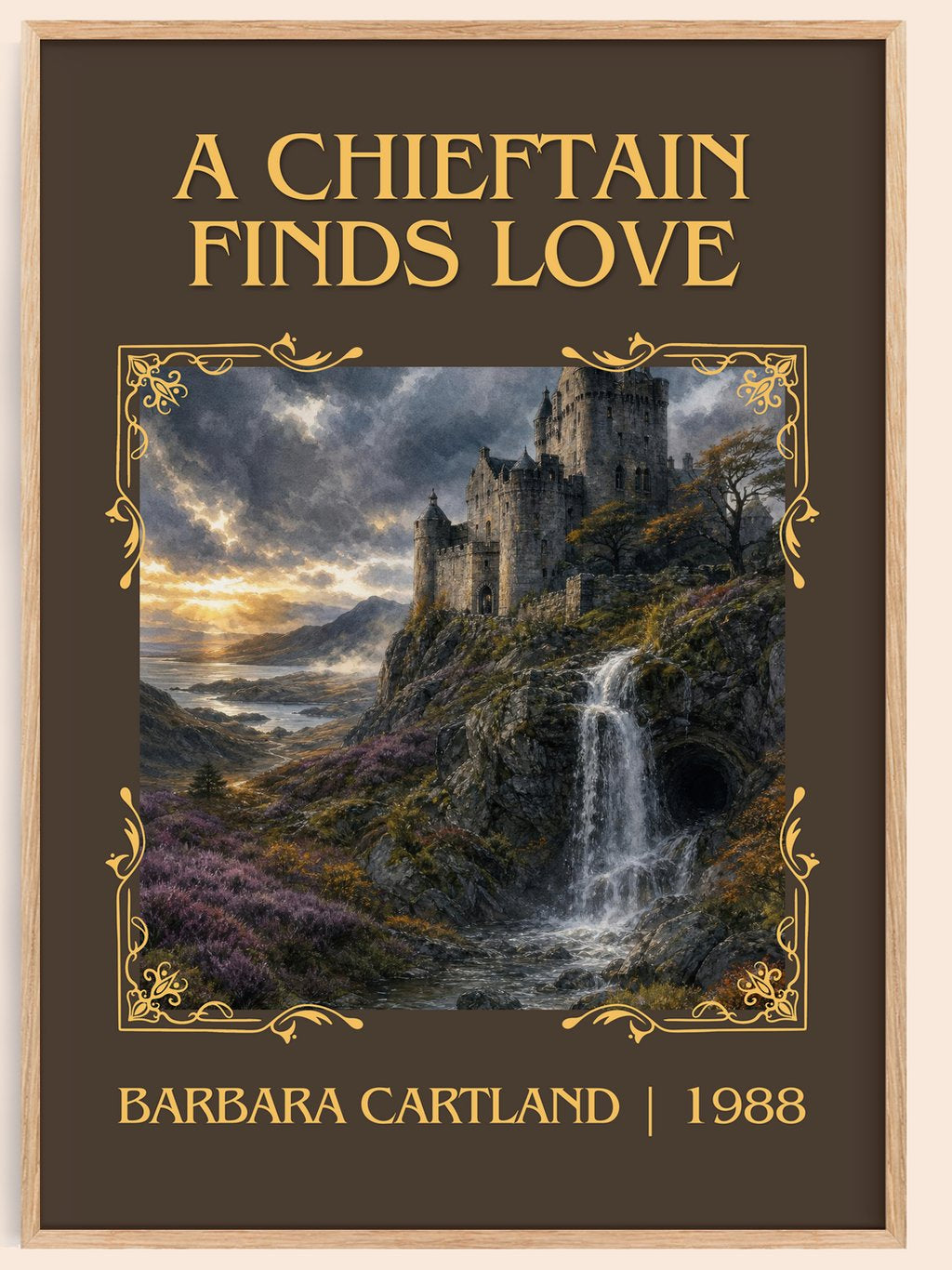 A Chieftain Finds Love Classic Book Art Print by Barbara Cartland – book poster