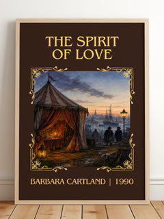 The Spirit Of Love Classic Book Art Print by Barbara Cartland – framed print leaning on a wooden floor