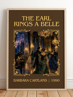 The Earl Rings A Belle Classic Book Art Print by Barbara Cartland – framed print leaning on a wooden floor