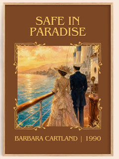 Safe In Paradise Classic Book Art Print by Barbara Cartland – book poster