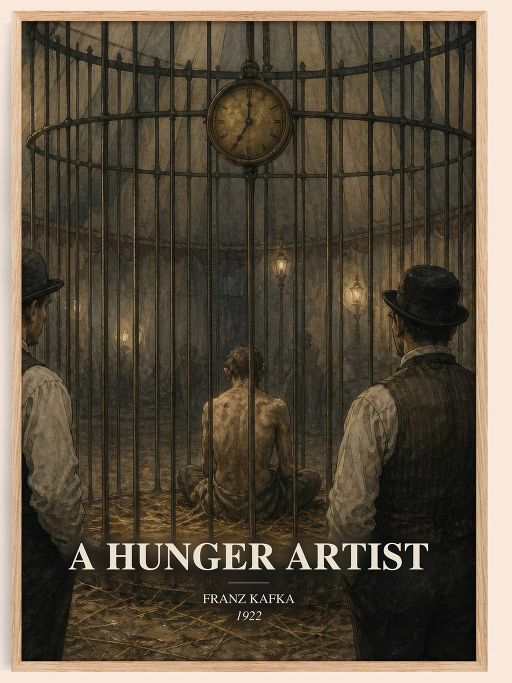 A Hunger Artist watercolour book poster by Franz Kafka – framed literary art print