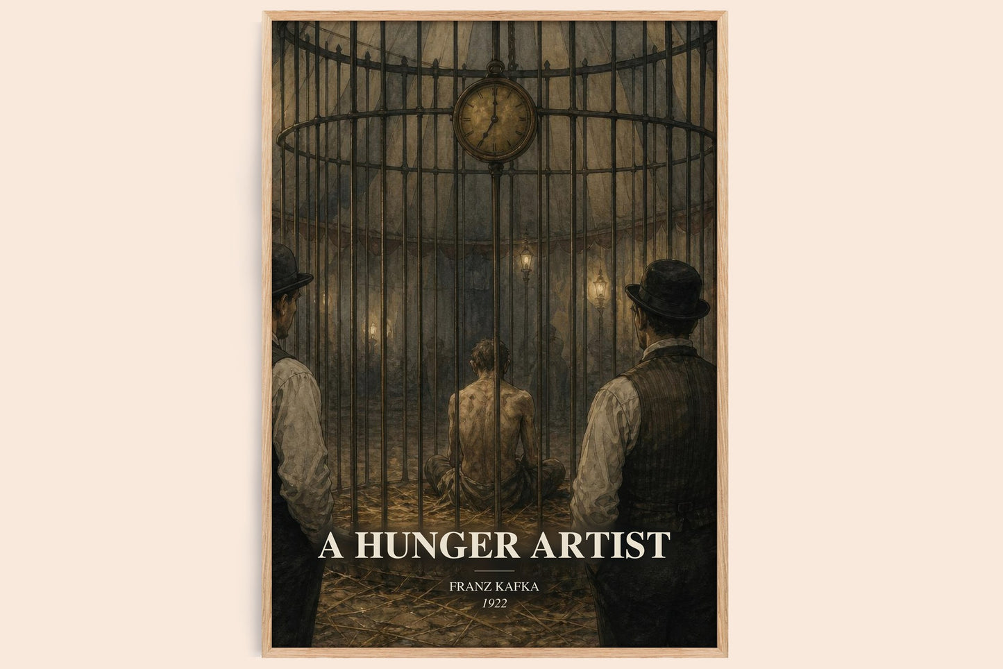 A Hunger Artist watercolour book poster by Franz Kafka – framed literary art print