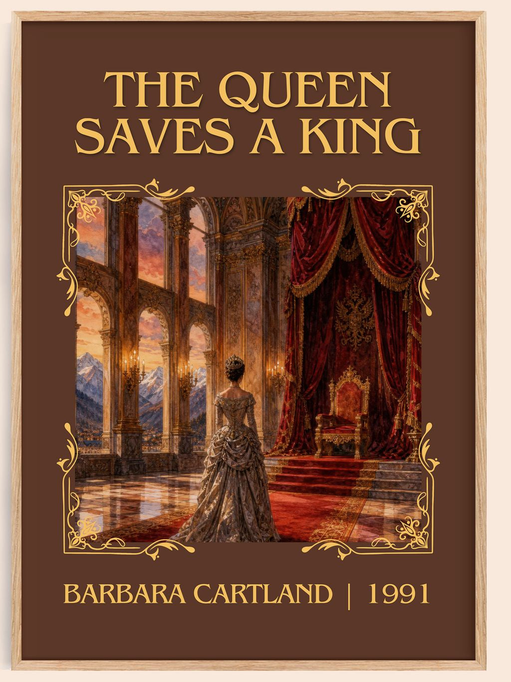 The Queen Saves A King Classic Book Art Print by Barbara Cartland – book poster