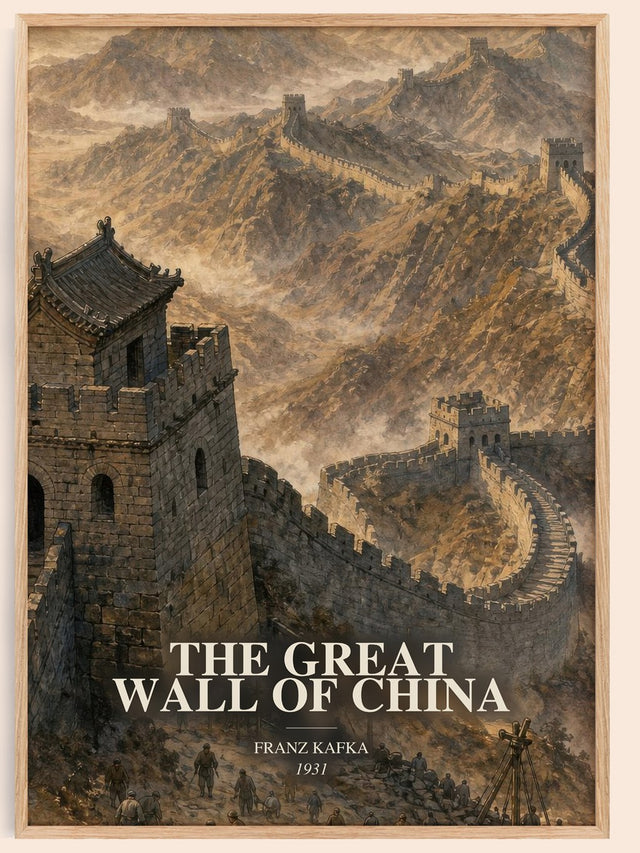 The Great Wall Of China Book Watercolour Illustration by Franz Kafka