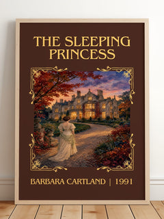 The Sleeping Princess Classic Book Art Print by Barbara Cartland – framed print leaning on a wooden floor