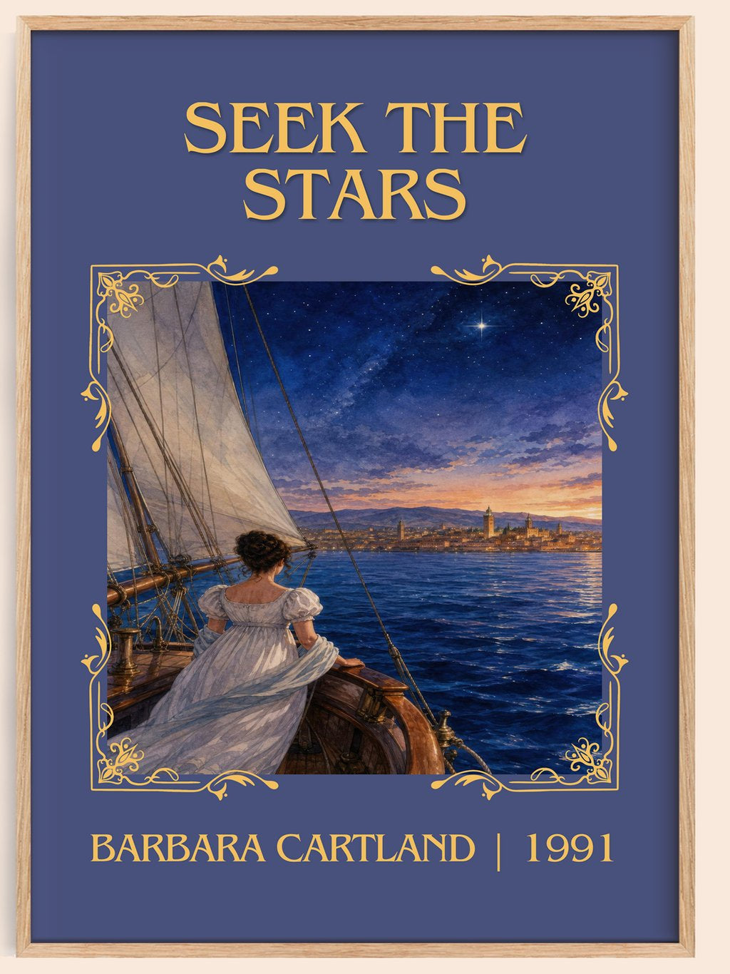 Seek The Stars Classic Book Art Print by Barbara Cartland – book poster