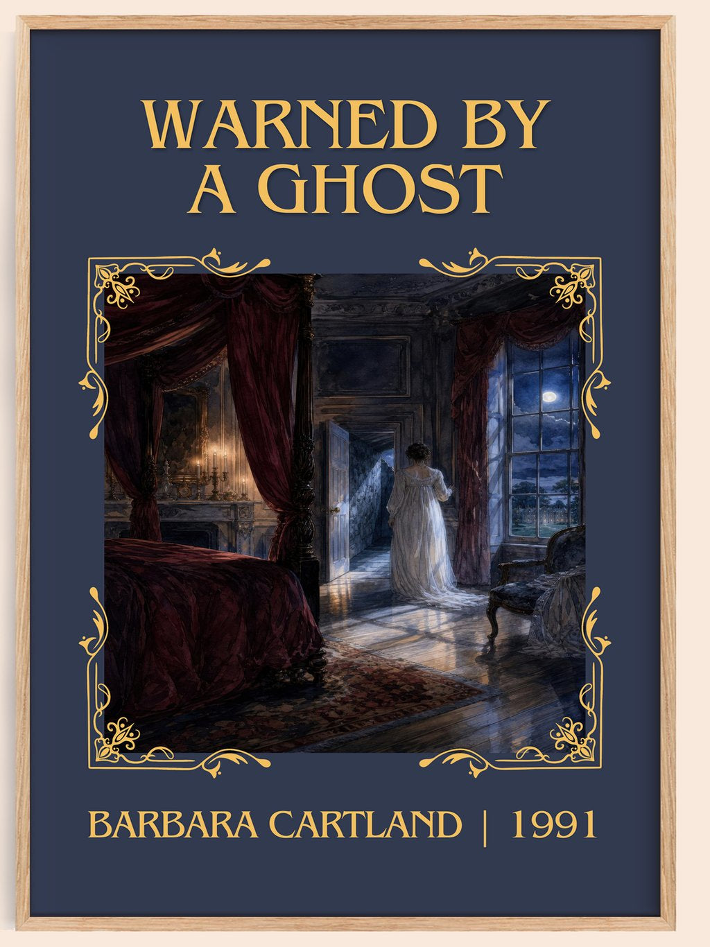 Warned By A Ghost Classic Book Art Print by Barbara Cartland – book poster