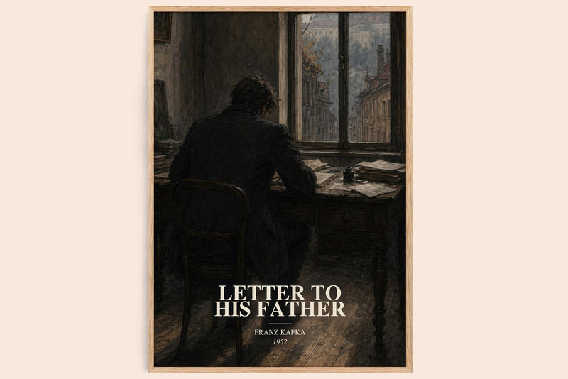 Letter To His Father watercolour book poster by Franz Kafka – framed literary art print