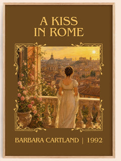 A Kiss In Rome Classic Book Art Print by Barbara Cartland – book poster