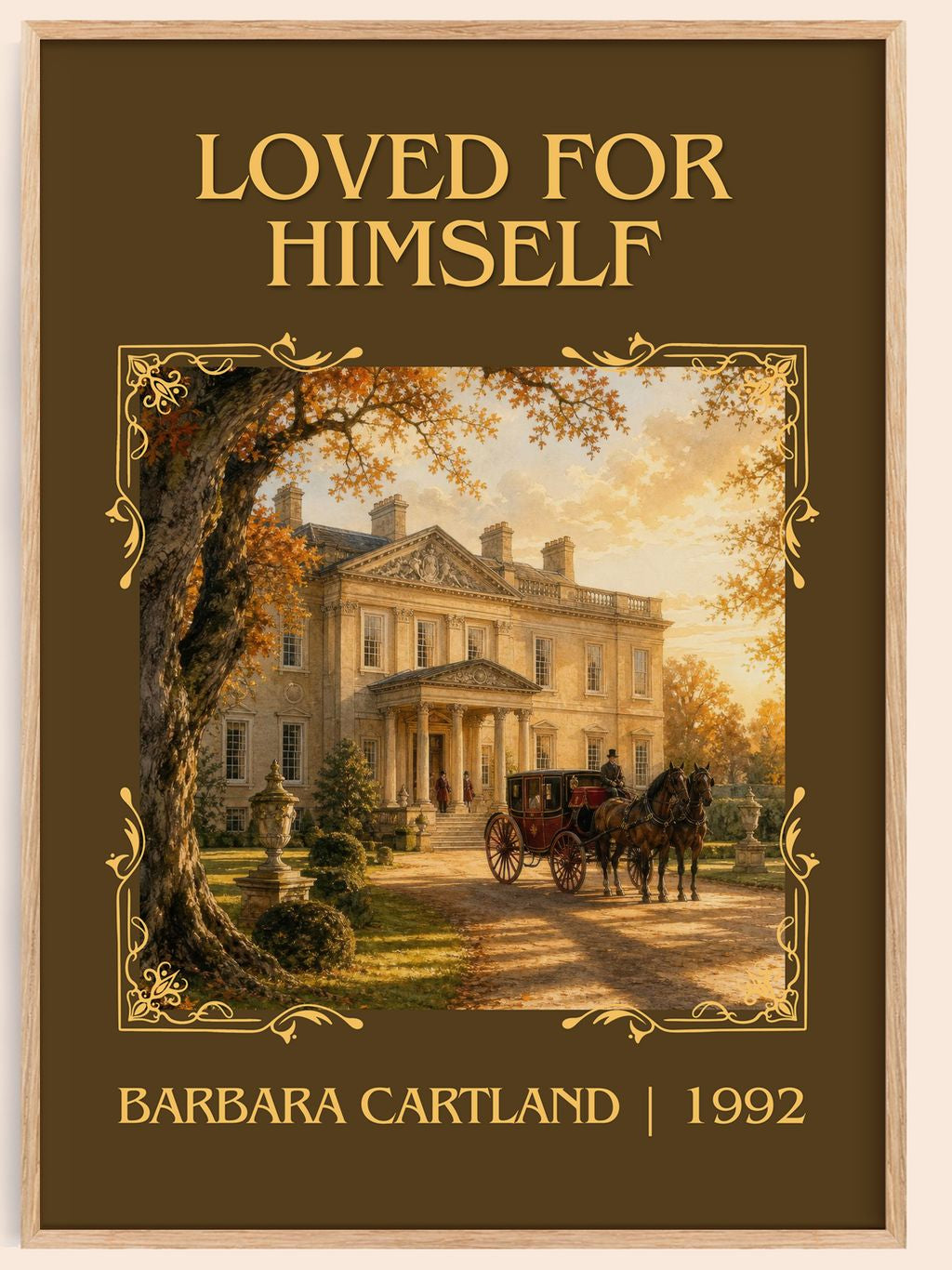 Loved For Himself Classic Book Art Print by Barbara Cartland – book poster