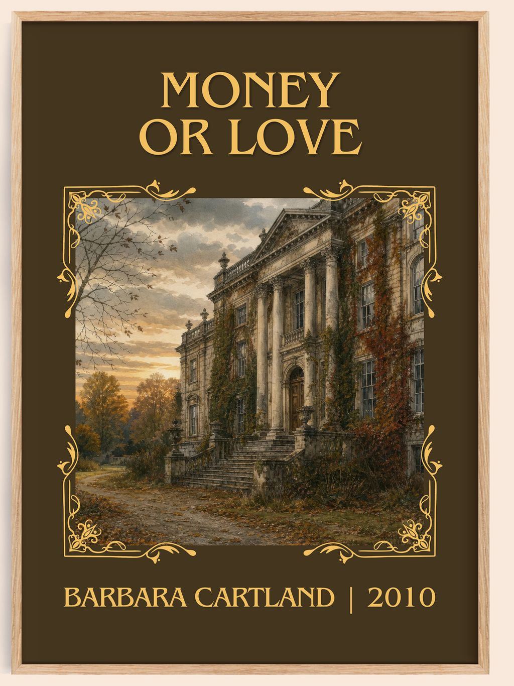 Money Or Love Classic Book Art Print by Barbara Cartland – book poster