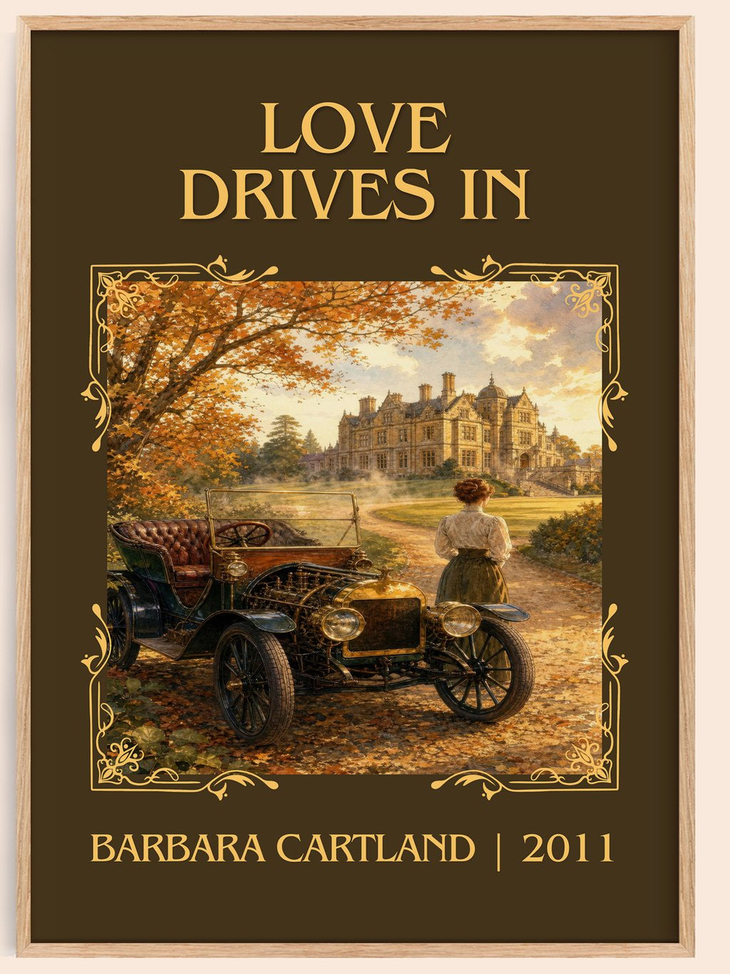 Love Drives In Classic Book Art Print by Barbara Cartland – book poster