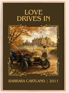 Love Drives In Classic Book Art Print by Barbara Cartland – book poster
