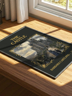 The Castle Classic Book Art Print by Barbara Cartland – print on a sunlit desk