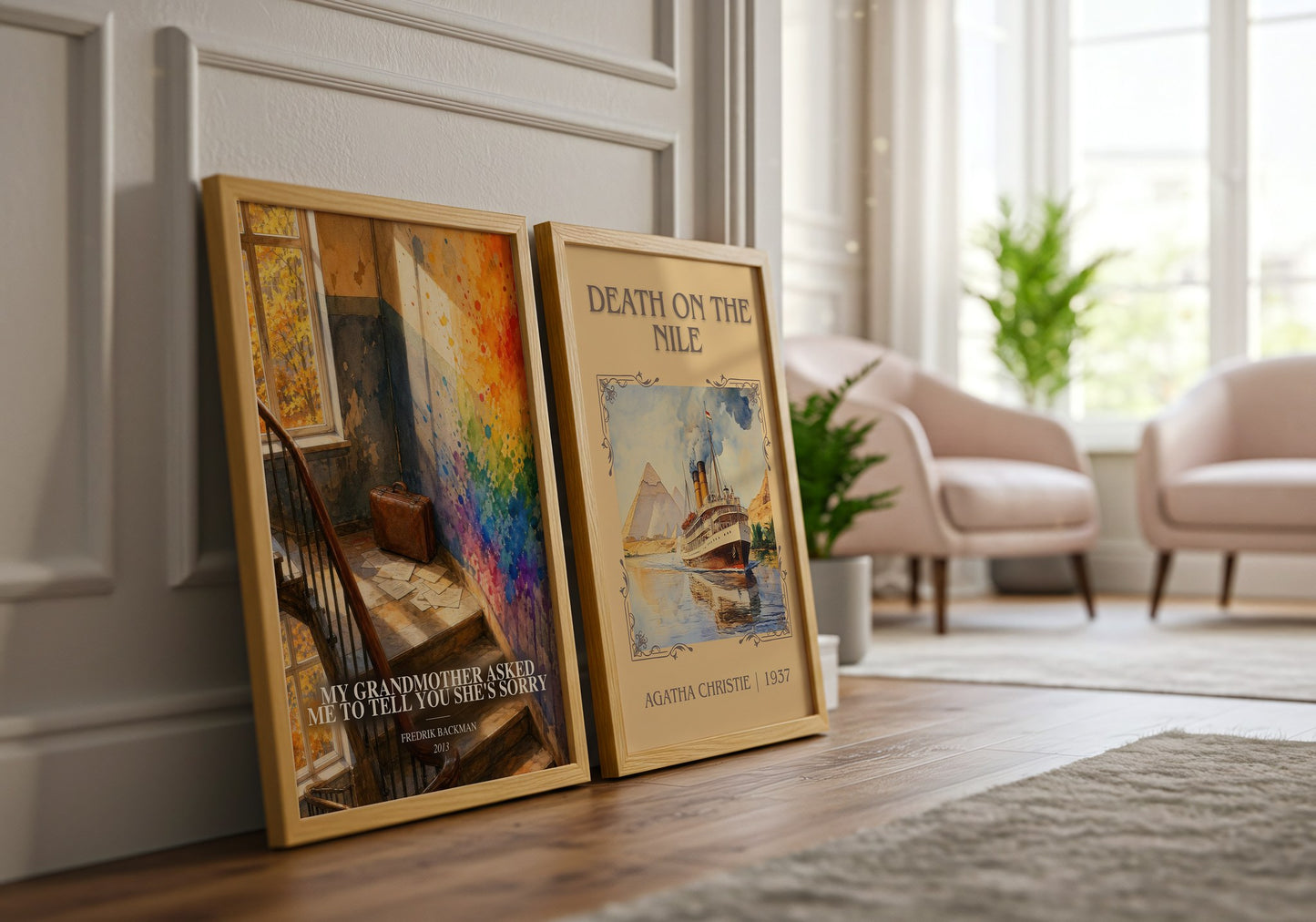 My Grandmother Asked Me To Tell You She'S Sorry watercolour print framed by window – literary home decor
