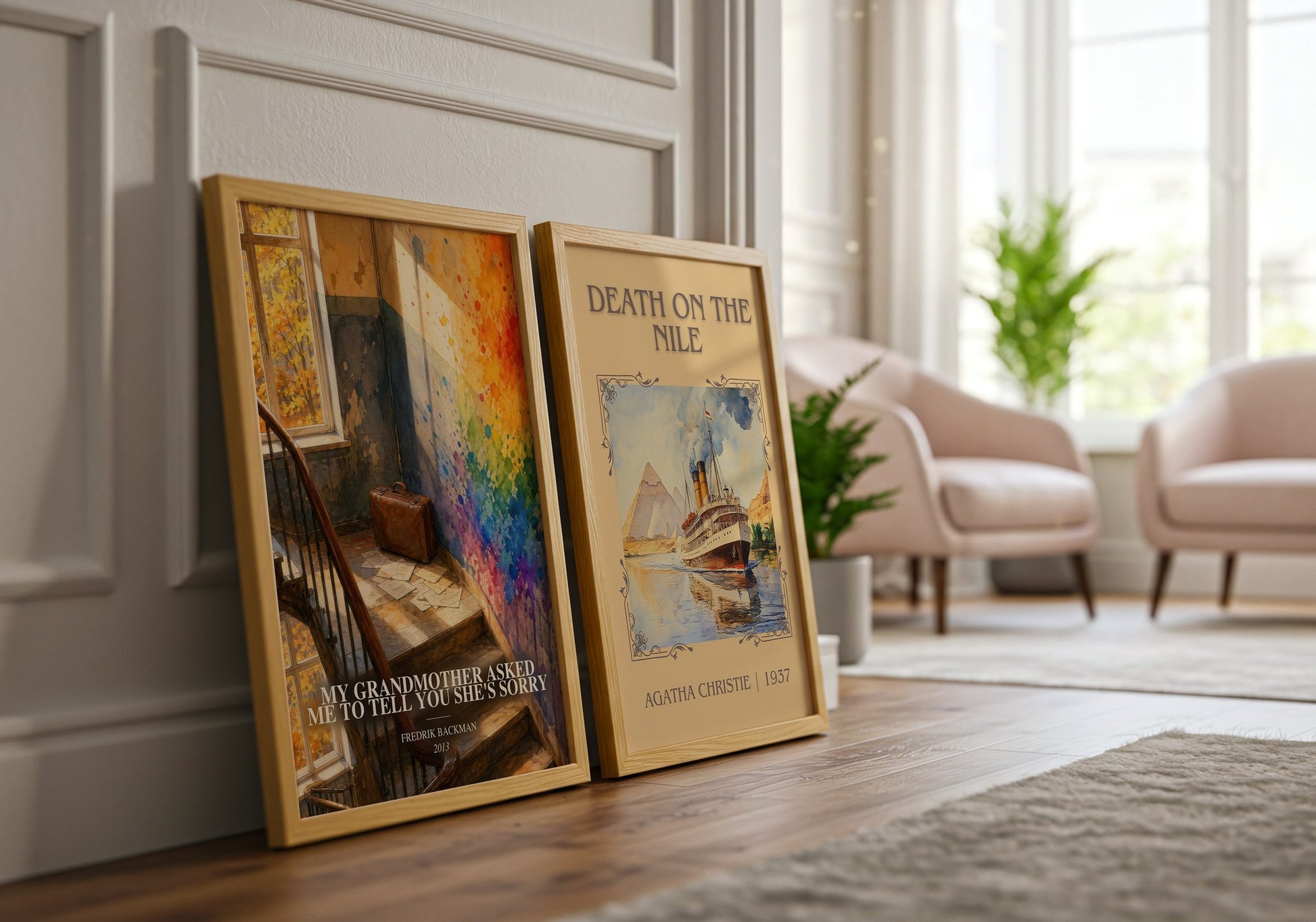 My Grandmother Asked Me To Tell You She'S Sorry watercolour print framed by window – literary home decor