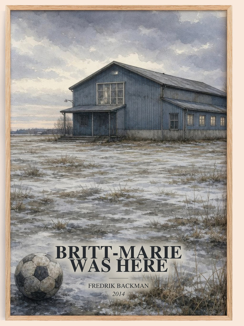 Britt-Marie Was Here watercolour book poster by Fredrik Backman – framed literary art print