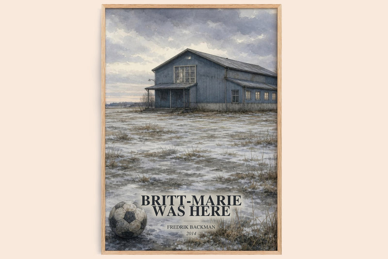 Britt-Marie Was Here watercolour book poster by Fredrik Backman – framed literary art print