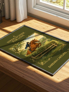 A Steeplechase For Love Classic Book Art Print by Barbara Cartland – print on a sunlit desk