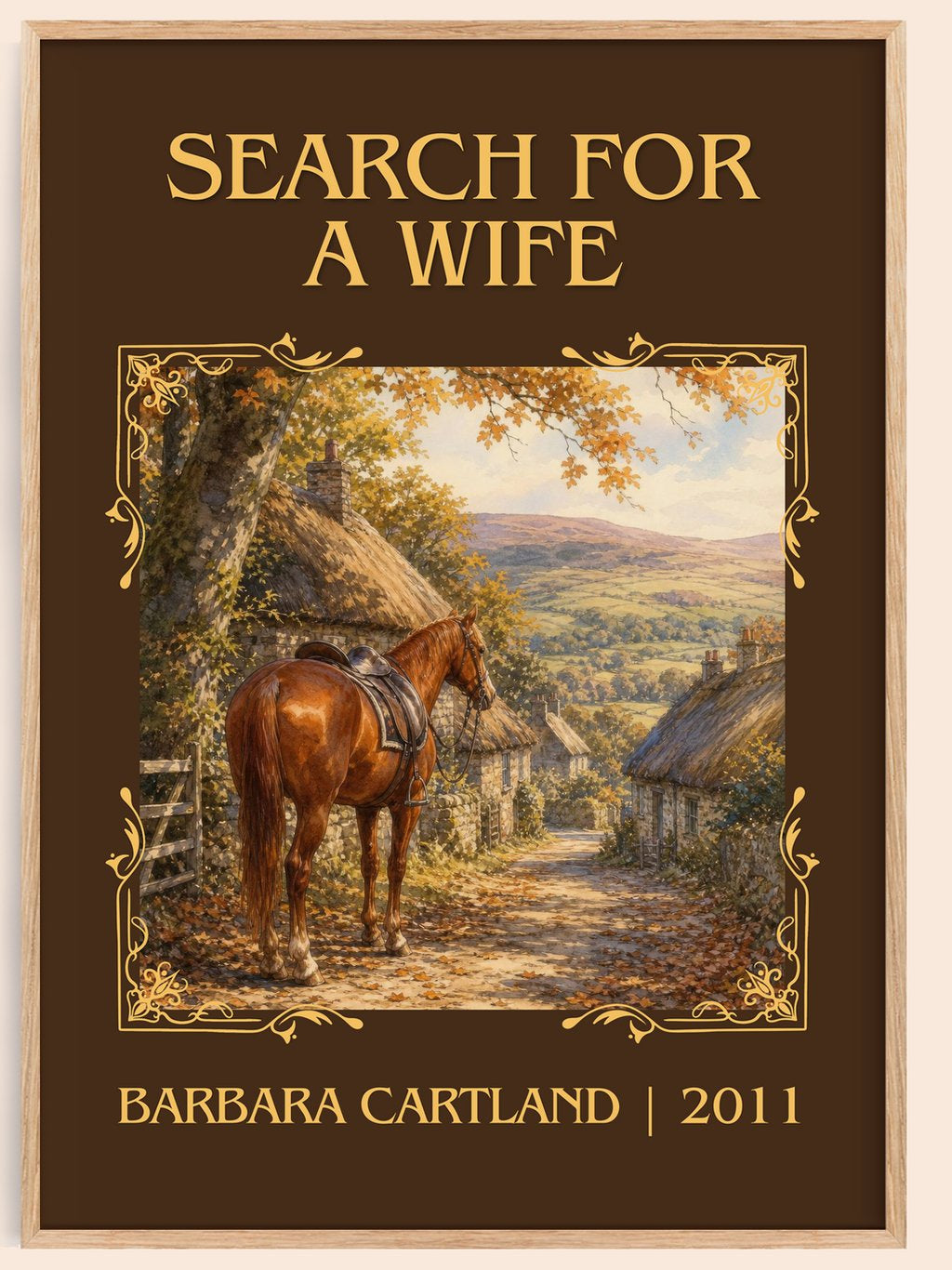 Search For A Wife Classic Book Art Print by Barbara Cartland – book poster