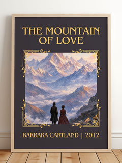 The Mountain Of Love Classic Book Art Print by Barbara Cartland – framed print leaning on a wooden floor