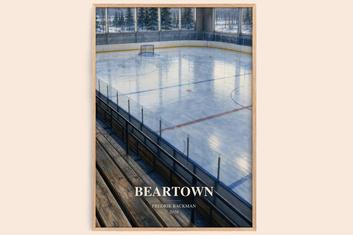 Beartown watercolour book poster by Fredrik Backman – framed literary art print